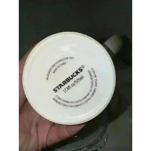 Starbucks 2014 Tall White Mug w/ Red Pine Tree Block Graphics 17.8 oz Preowned - Picture 11 of 11